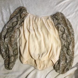 Snake skin sleeved shirt